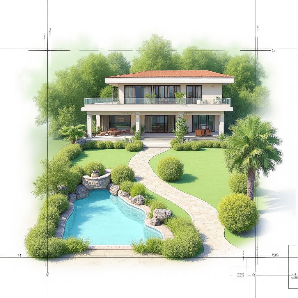 Detailed landscape design planning